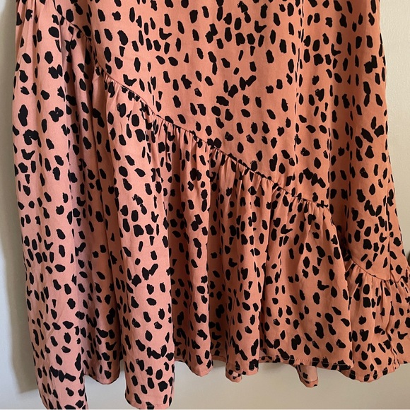 Hayden Orange/Coral and Black Abstract Animal Print Dress - Picture 7 of 7